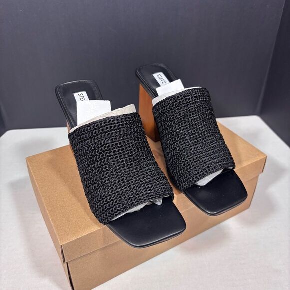 Steve Madden Realize Crochet Knit Heels in Black NEW in Box Size 9.5 - Picture 12 of 14